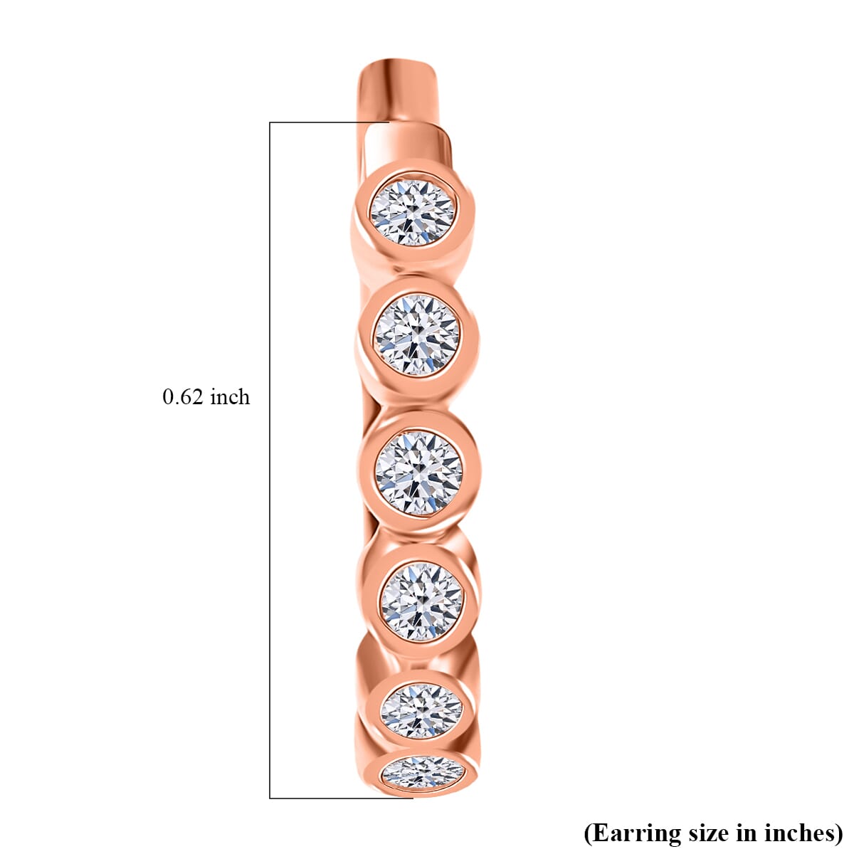 Luxuriant Lab Grown Diamond E-F VS 0.50 ctw Hoop Earrings in 18K Vermeil Rose Gold Over Sterling Silver image number 4