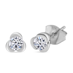 Luxuriant Lab Grown Diamond E-F VS 0.50 ctw Solitaire Stud Earrings in 10K White Gold