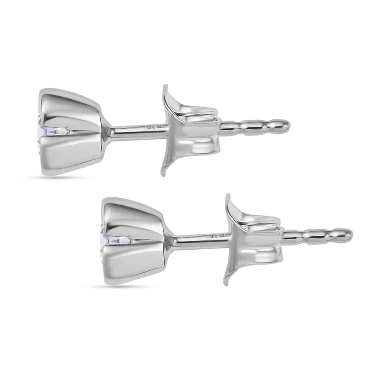 Luxuriant Lab Grown Diamond E-F VS 0.50 ctw Solitaire Stud Earrings in 14K White Gold image number 3