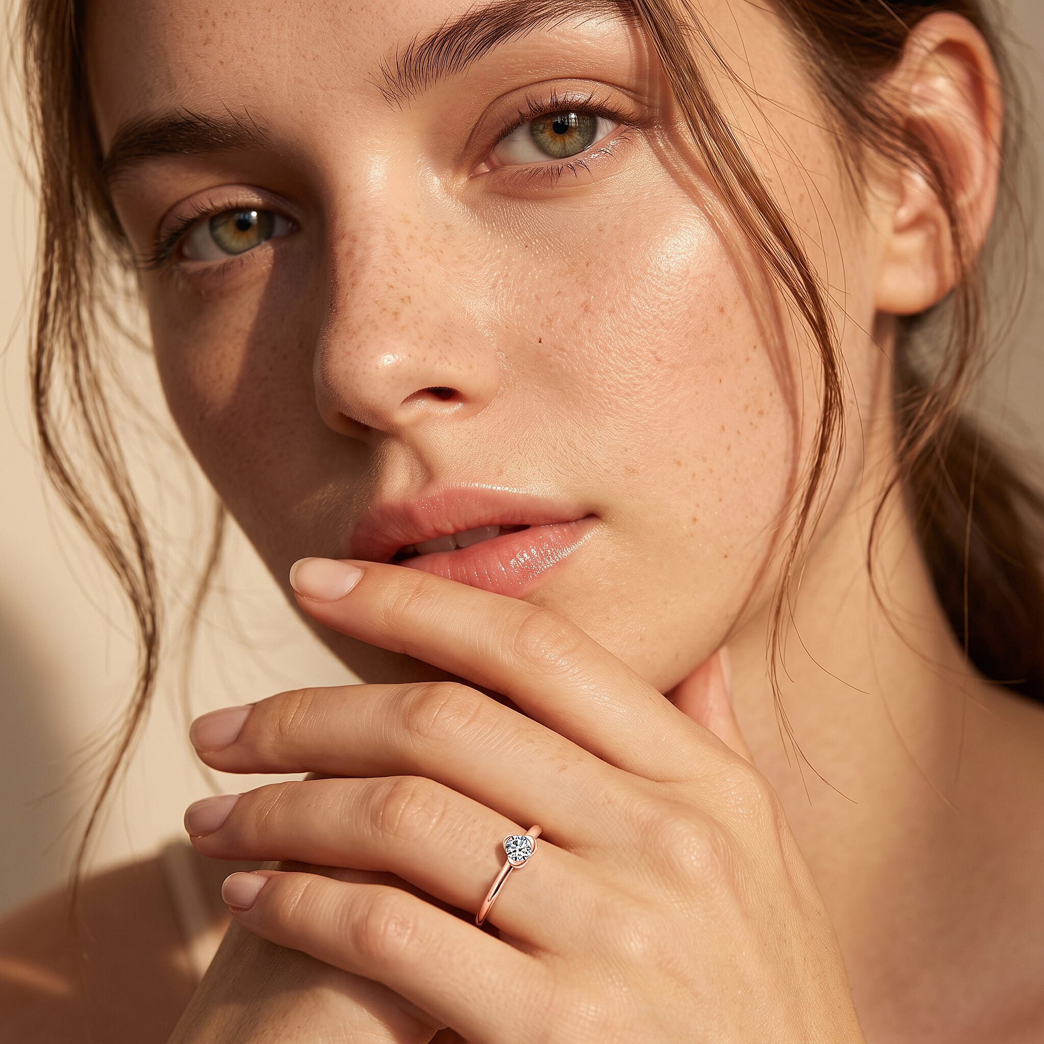 Luxuriant Lab Grown Diamond G-H SI Solitaire Ring in 18K Vermeil Rose Gold Sterling Silver (Size 11.5) 0.25 ctw