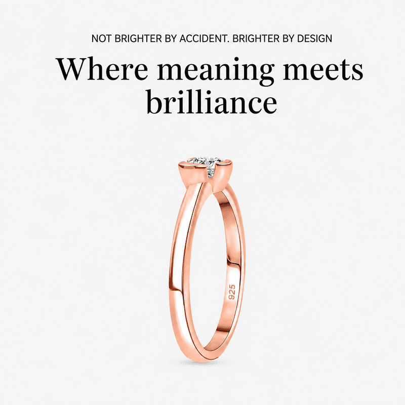 Luxuriant Lab Grown Diamond G-H SI Solitaire Ring in 18K Vermeil Rose Gold Sterling Silver (Size 11.5) 0.25 ctw