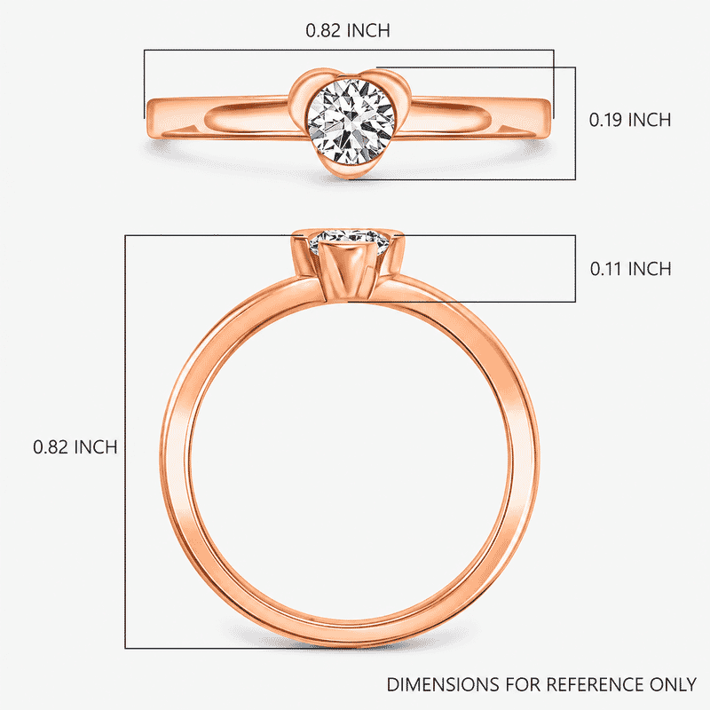 Luxuriant Lab Grown Diamond G-H SI Solitaire Ring in 18K Vermeil Rose Gold Sterling Silver (Size 11.5) 0.25 ctw