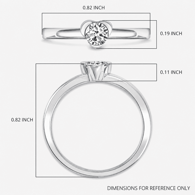 Luxuriant Lab Grown Diamond G-H SI 0.25 ctw Solitaire Ring in Rhodium Over Sterling Silver (Size 7.5)