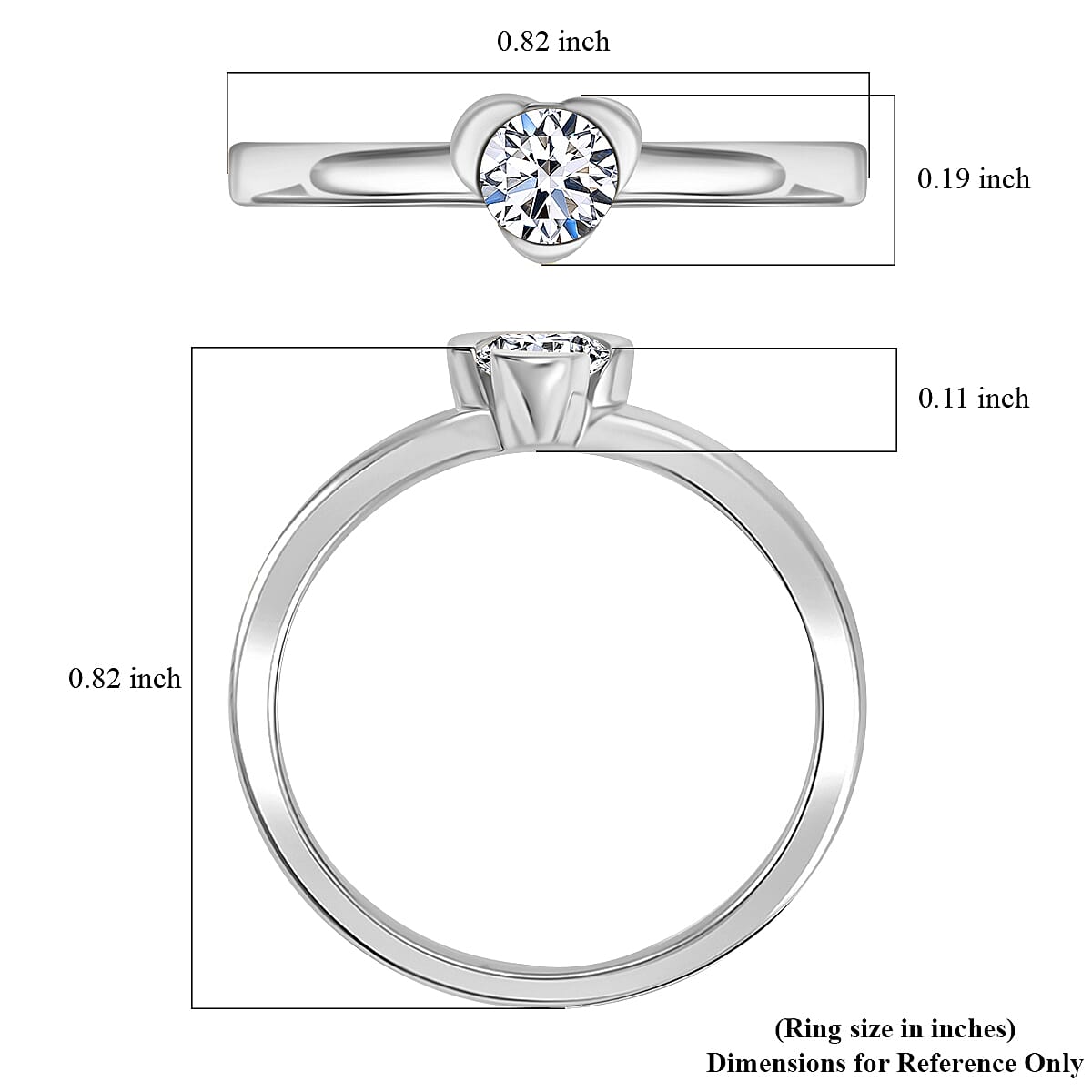 Luxuriant Lab Grown Diamond G-H SI 0.25 ctw Solitaire Ring in Rhodium Over Sterling Silver (Size 8.5) (Del. in 10-12 Days) image number 5