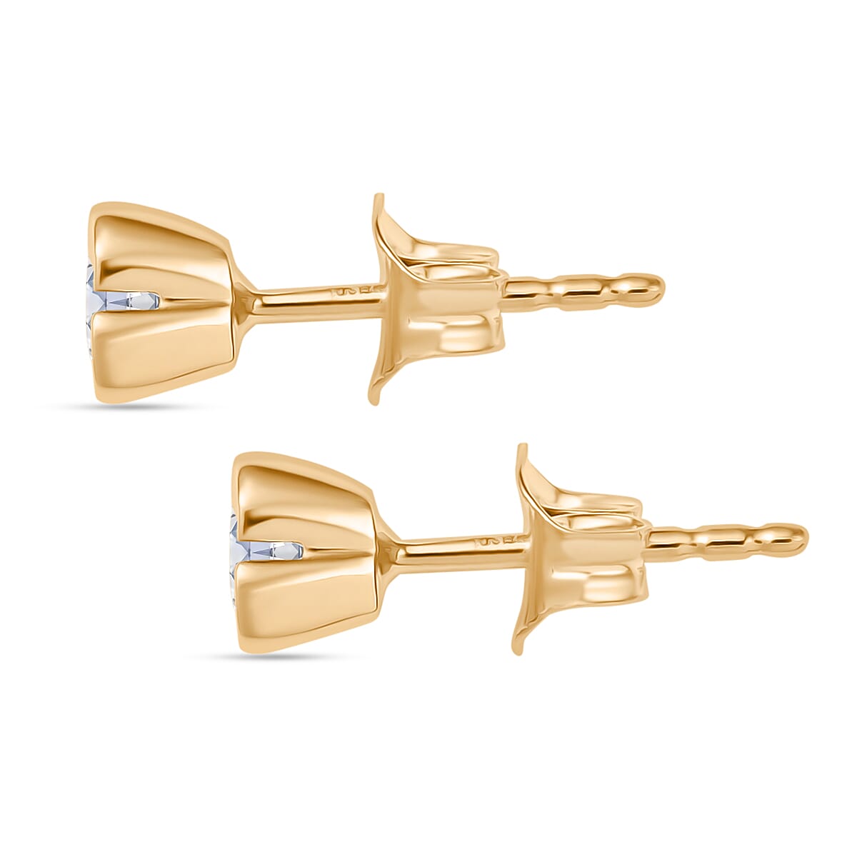 Luxuriant Lab Grown Diamond E-F VS 0.50 ctw Solitaire Stud Earrings in 18K Vermeil Yellow Gold Over Sterling Silver