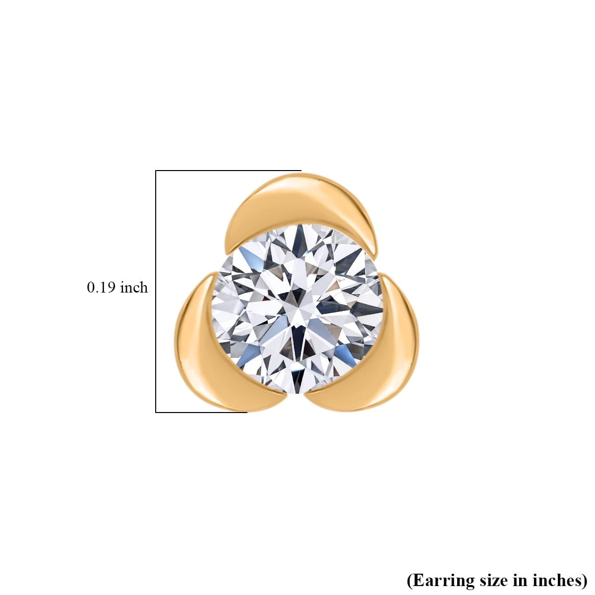 Luxuriant Lab Grown Diamond E-F VS 0.50 ctw Solitaire Stud Earrings in 18K Vermeil Yellow Gold Over Sterling Silver image number 4