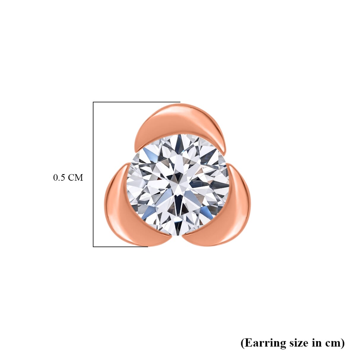 Luxuriant Lab Grown Diamond E-F VS 0.50 ctw Solitaire Stud Earrings in 18K Vermeil Rose Gold Over Sterling Silver image number 4