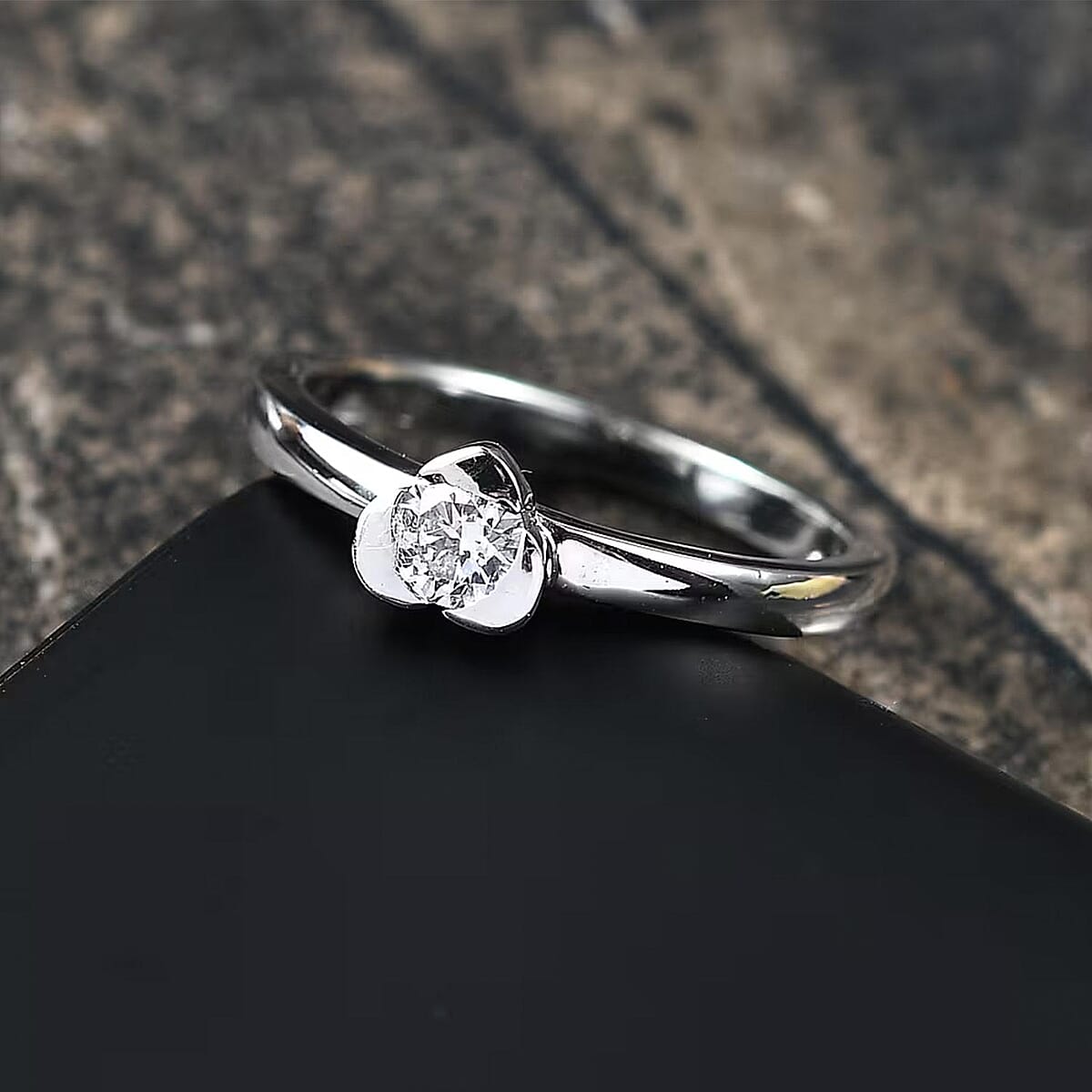 Luxuriant Lab Grown Diamond G-H SI 0.25 ctw Solitaire Ring in 950 Platinum (Size 4.0) 4.50 Grams (Del. in 10-12 Days) image number 2