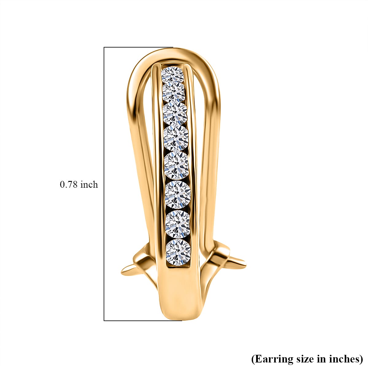 Luxuriant Lab Grown Diamond G-H SI 0.50 ctw Omega Clip Earrings in 18K Vermeil Yellow Gold Over Sterling Silver (Del. in 10-12 Days) image number 4