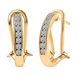 Luxuriant Lab Grown Diamond G-H SI 0.50 ctw Latch Back Earrings in 10K Yellow Gold (Del. in 10-12 Days)