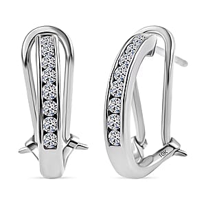 Luxuriant Lab Grown Diamond G-H SI 0.50 ctw Latch Back Earrings in 10K White Gold (Del. in 10-12 Days)