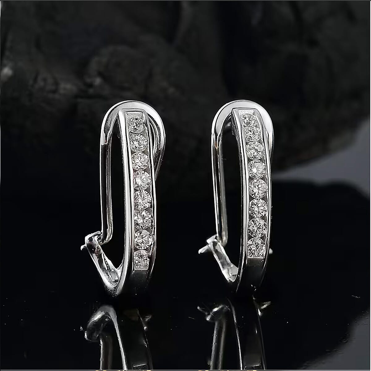 Luxuriant Lab Grown Diamond G-H SI 0.50 ctw Latch Back Earrings in 10K White Gold (Del. in 10-12 Days) image number 2