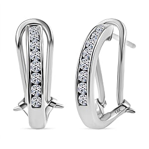Luxuriant Lab Grown Diamond G-H SI 0.50 ctw Latch Back Earrings in 14K White Gold (Del. in 10-12 Days)
