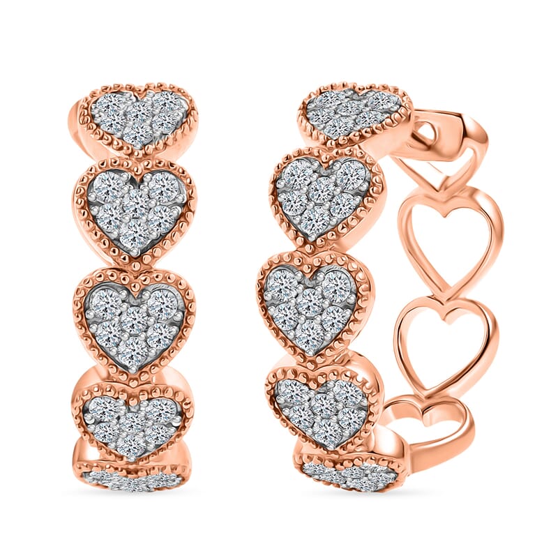 Luxuriant Lab Grown Diamond G-H SI 1.50 ctw Earrings in 18K Vermeil Rose Gold Over Sterling Silver