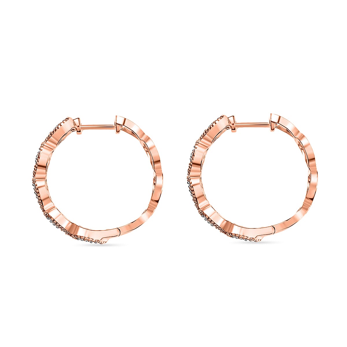 Luxuriant Lab Grown Diamond G-H SI 1.50 ctw Earrings in 18K Vermeil Rose Gold Over Sterling Silver