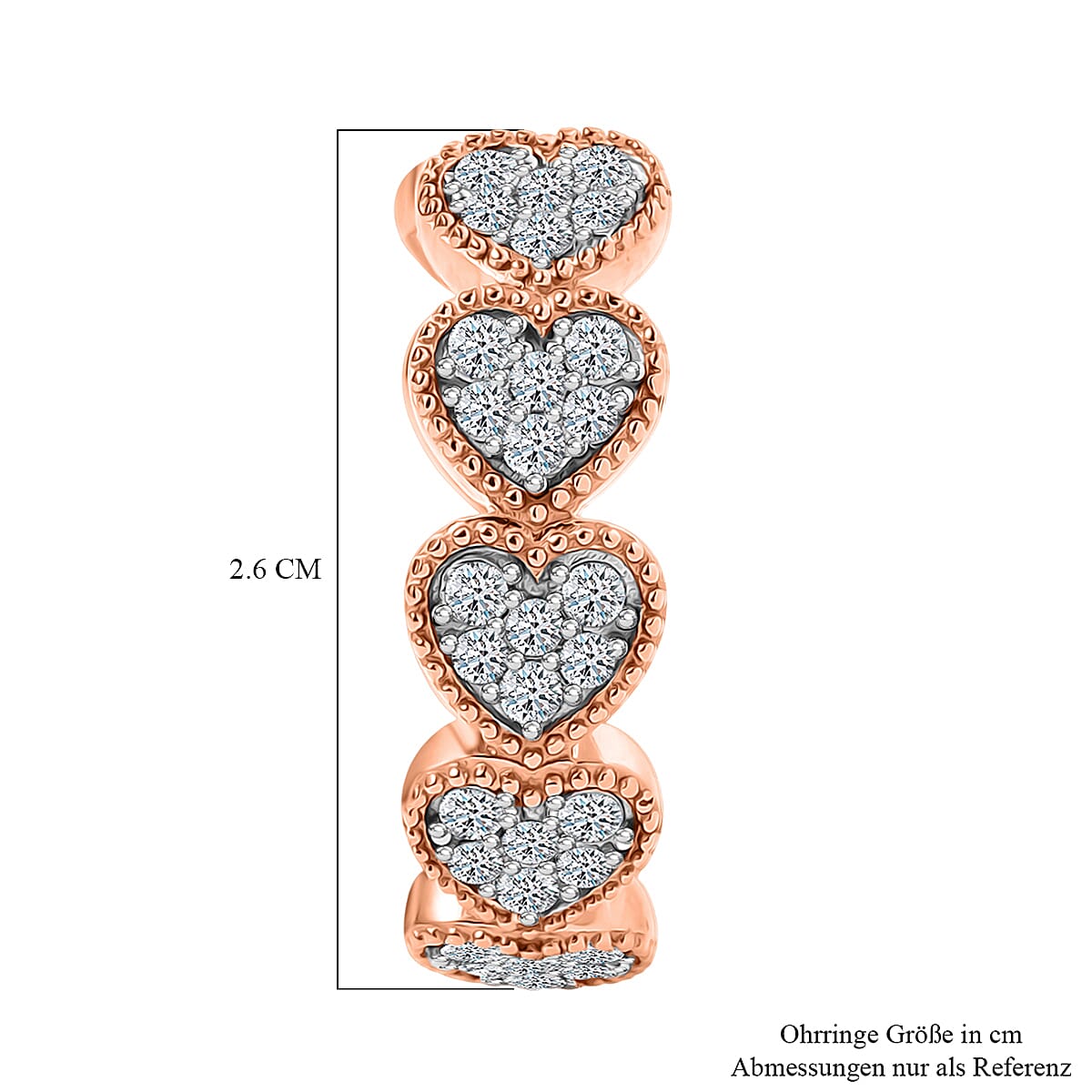 Luxuriant Lab Grown Diamond G-H SI 1.50 ctw Earrings in 18K Vermeil Rose Gold Over Sterling Silver