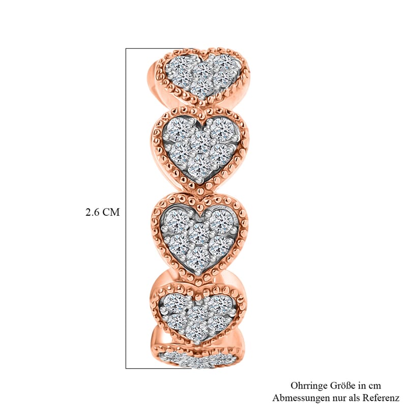 Luxuriant Lab Grown Diamond G-H SI 1.50 ctw Earrings in 18K Vermeil Rose Gold Over Sterling Silver