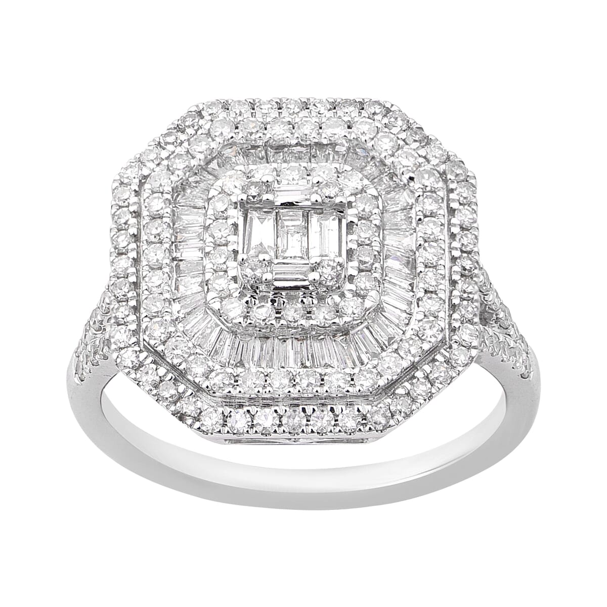 Diamond HI I1-I2 1.00 ctw Ring in 10K White Gold (Size 8.5) 4.70 Grams image number 0