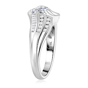 Diamond G-H I1 0.75 ctw Ring in 14K White Gold (Size 7.5) 5.60 Grams