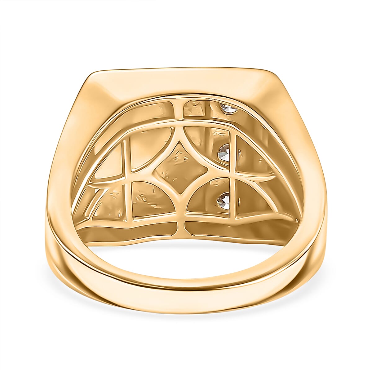 Luxuriant Lab Grown Diamond G-H SI 0.30 ctw Men's Ring in 18K Vermeil Yellow Gold Over Sterling Silver (Size 13.0) (Del. in 10-12 Days) image number 4