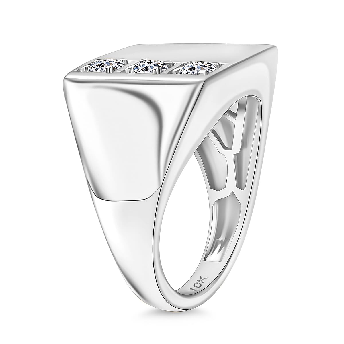 Luxuriant Lab Grown Diamond G-H SI 0.30 ctw Men's Ring in 10K White Gold (Size 9.0) 6.3 Grams (Del. in 10-12 Days) image number 3