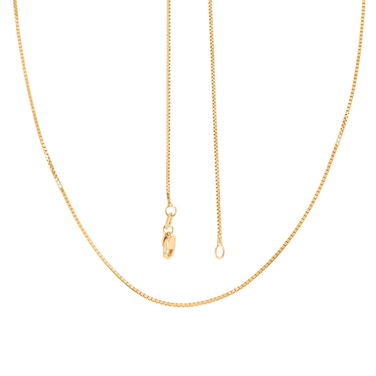 18K Yellow Gold Box Chain Necklace 16 Inches 3 Grams image number 2