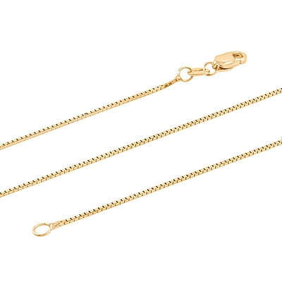 18K Yellow Gold Box Chain Necklace 16 Inches 3 Grams
