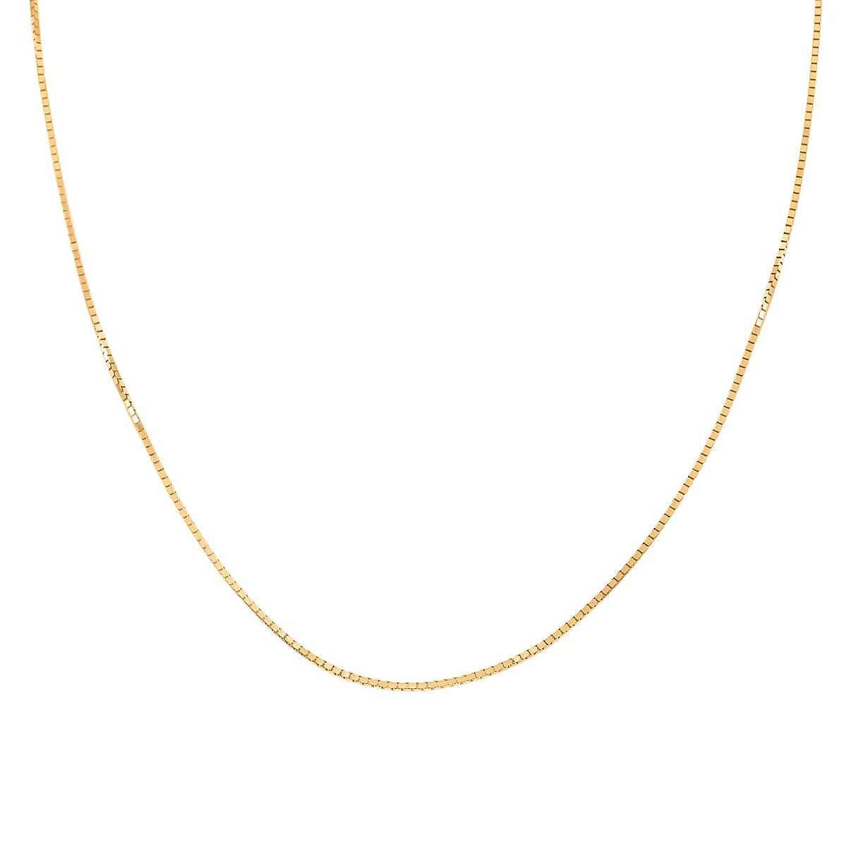 18K Yellow Gold Box Chain Necklace 20 Inches 3.6 Grams image number 1