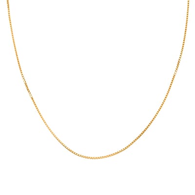 18K Yellow Gold Box Chain Necklace 20 Inches 3.6 Grams