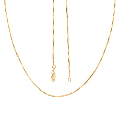 18K Yellow Gold Box Chain Necklace 20 Inches 3.6 Grams