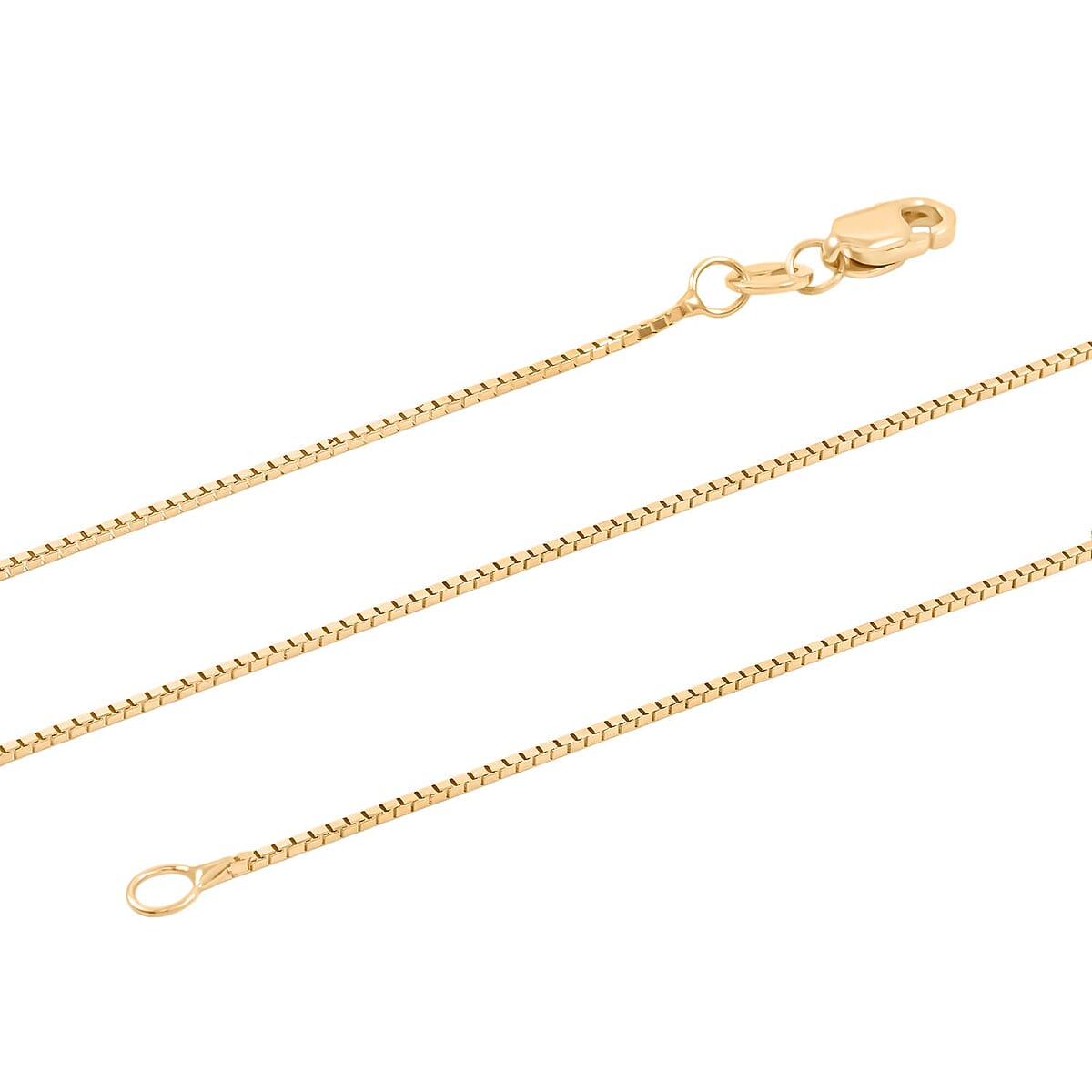 18K Yellow Gold Box Chain Necklace 20 Inches 3.6 Grams image number 3