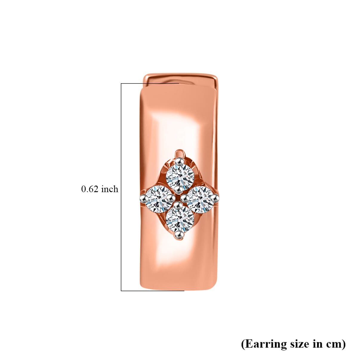 Luxuriant Lab Grown Diamond G-H SI 0.20 ctw Hoop Earrings in 18K Vermeil Rose Gold Over Sterling Silver image number 4