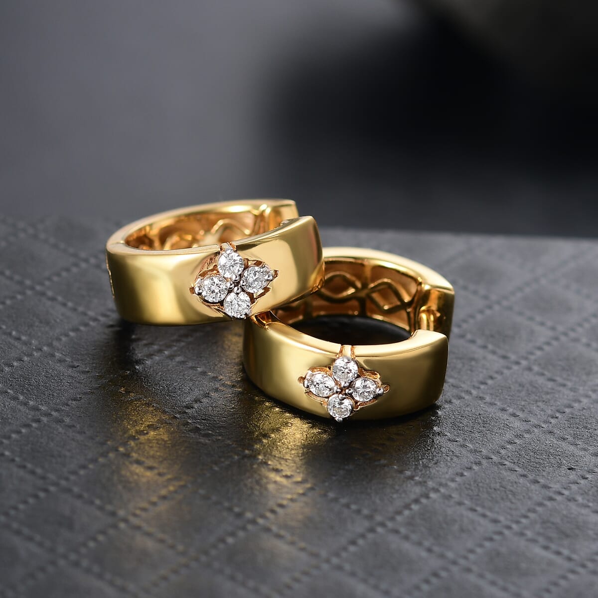 Luxuriant Lab Grown Diamond G-H SI 0.20 ctw Hoop Earrings in 14K Yellow Gold 5 Grams image number 1