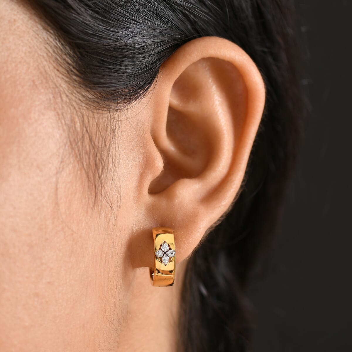 Luxuriant Lab Grown Diamond G-H SI 0.20 ctw Hoop Earrings in 14K Yellow Gold 5 Grams image number 2