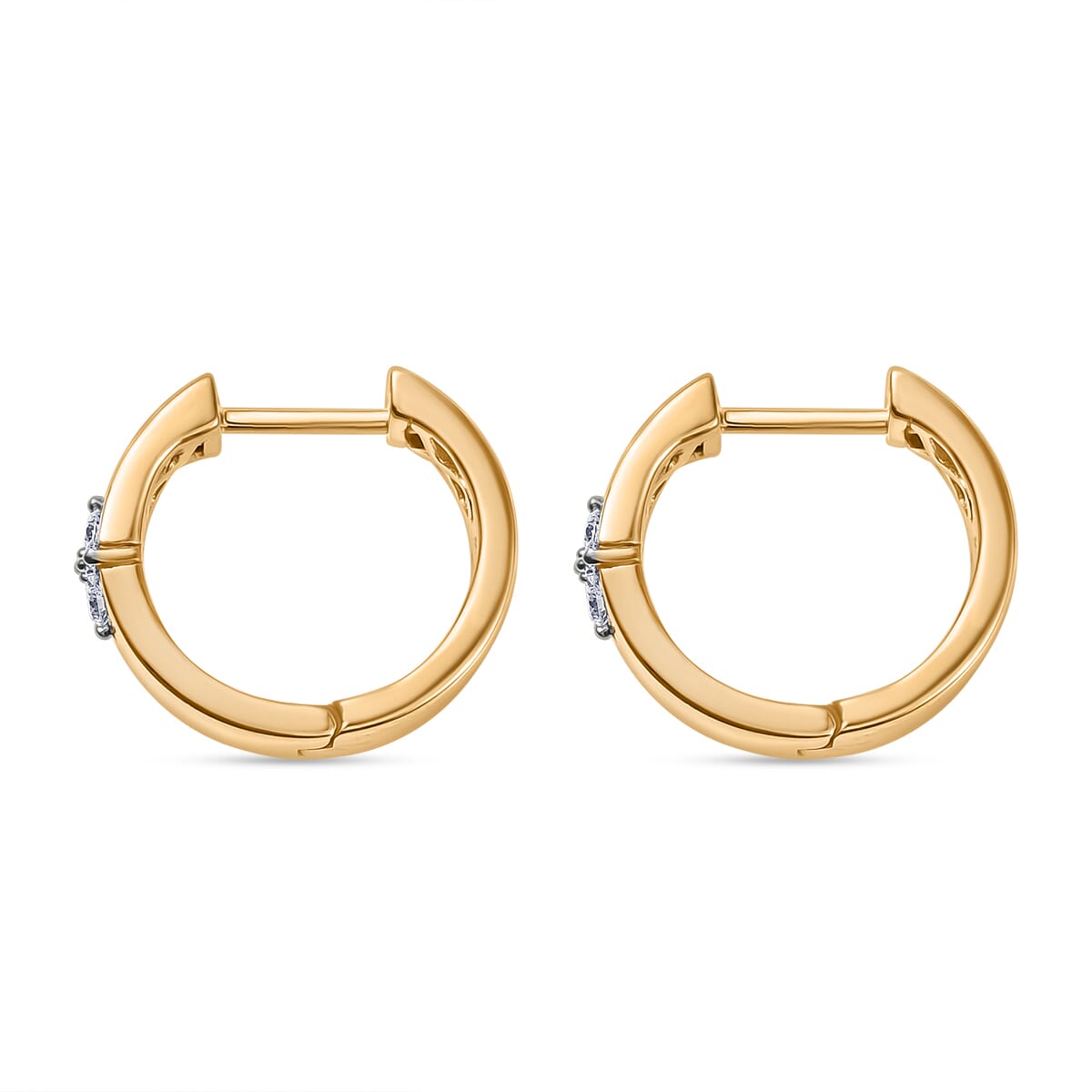 Luxuriant Lab Grown Diamond G-H SI 0.20 ctw Hoop Earrings in 14K Yellow Gold 5 Grams image number 3