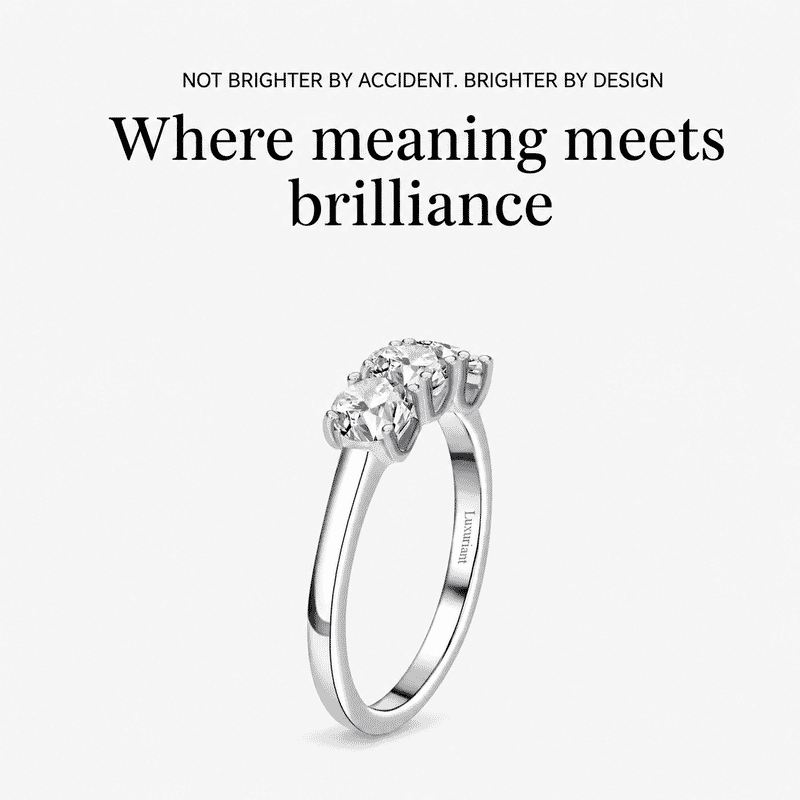 Luxuriant Lab Grown Diamond G-H SI 1.00 ctw 3 Stone Ring in 950 Platinum (Size 10.5) 6 Grams