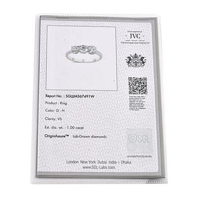 Luxuriant Lab Grown Diamond G-H SI 1.00 ctw 3 Stone Ring in 950 Platinum (Size 10.5) 6 Grams