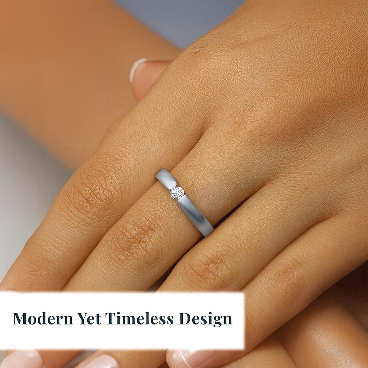 950 Platinum Luxuriant Lab Grown Diamond G-H SI Solitaire Ring (Size 10.0) (7 g) 0.15 ctw image number 1