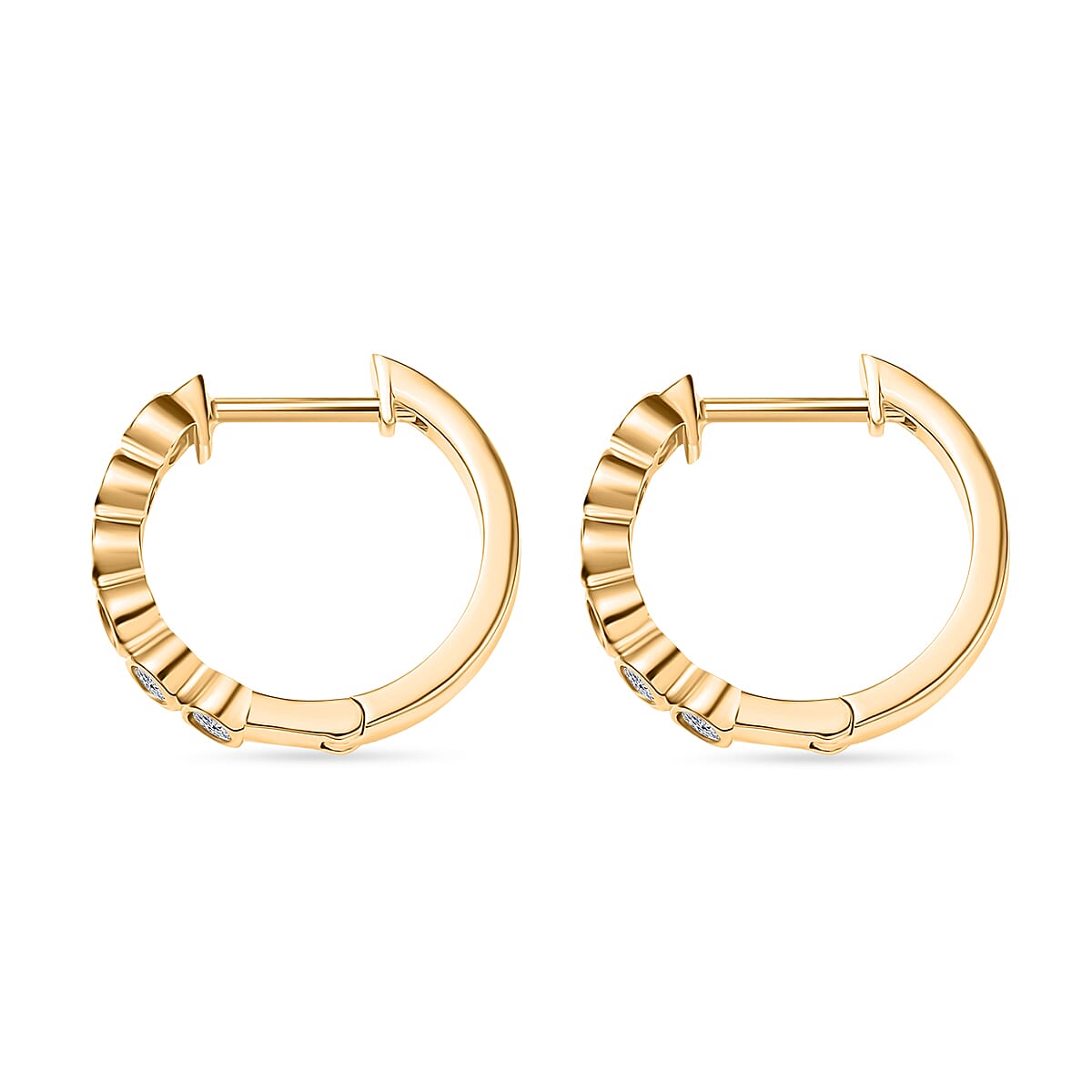 Luxuriant Lab Grown Diamond G-H SI 0.50 ctw Hoop Earrings in 14K Yellow Gold (Del. in 10-12 Days) image number 3