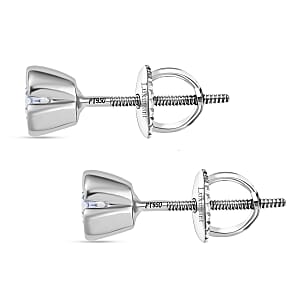 950 Platinum Luxuriant Lab Grown Diamond G-H SI Solitaire Stud Earrings 0.50 ctw