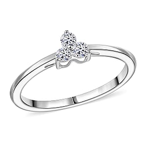 Luxuriant Lab Grown Diamond (I2) 0.20 ctw Ring in Rhodium Over Sterling Silver (Size 8.0)