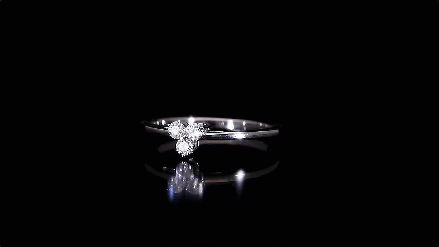 Luxuriant Lab Grown Diamond Elegant Trio Ring in Sterling Silver