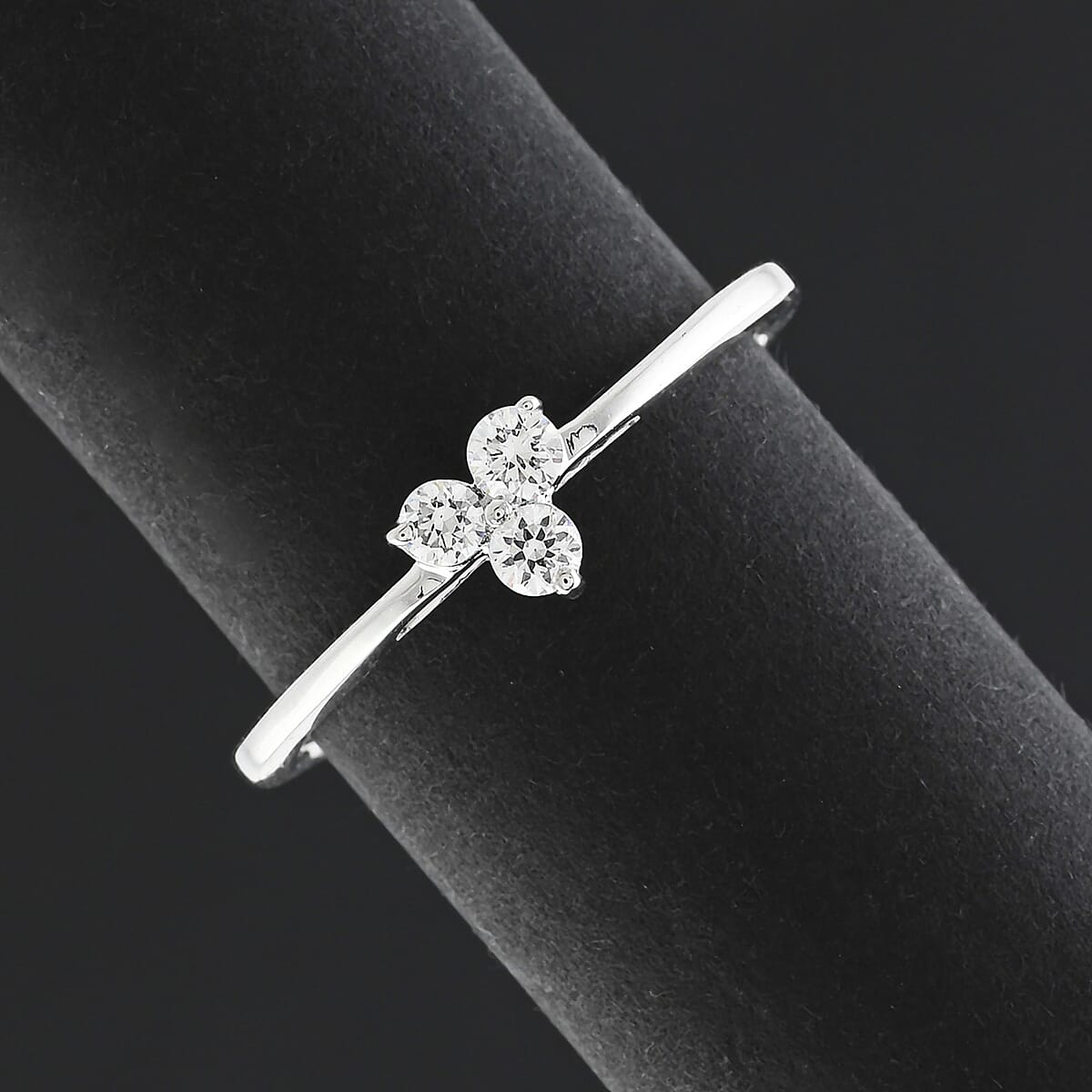 Luxuriant Lab Grown Diamond (I2) 0.20 ctw Ring in Rhodium Over Sterling Silver (Size 8.0) image number 1