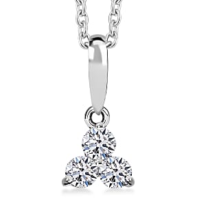 Luxuriant Lab Grown Diamond (I2) 0.20 ctw Pendant without Chain in Rhodium Over Sterling Silver
