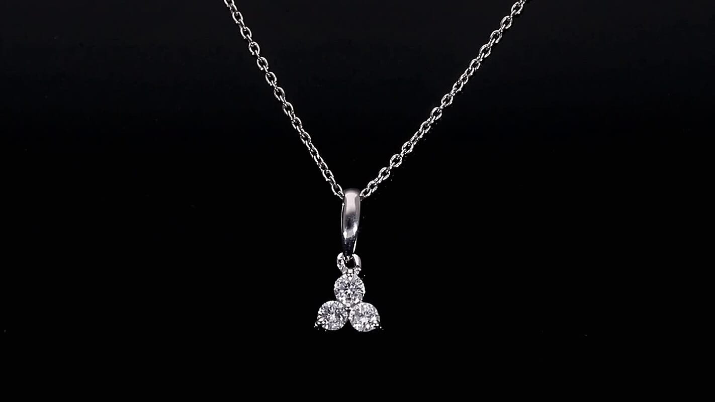 Luxuriant Lab Grown Diamond (I2) 0.20 ctw Pendant without Chain in Rhodium Over Sterling Silver