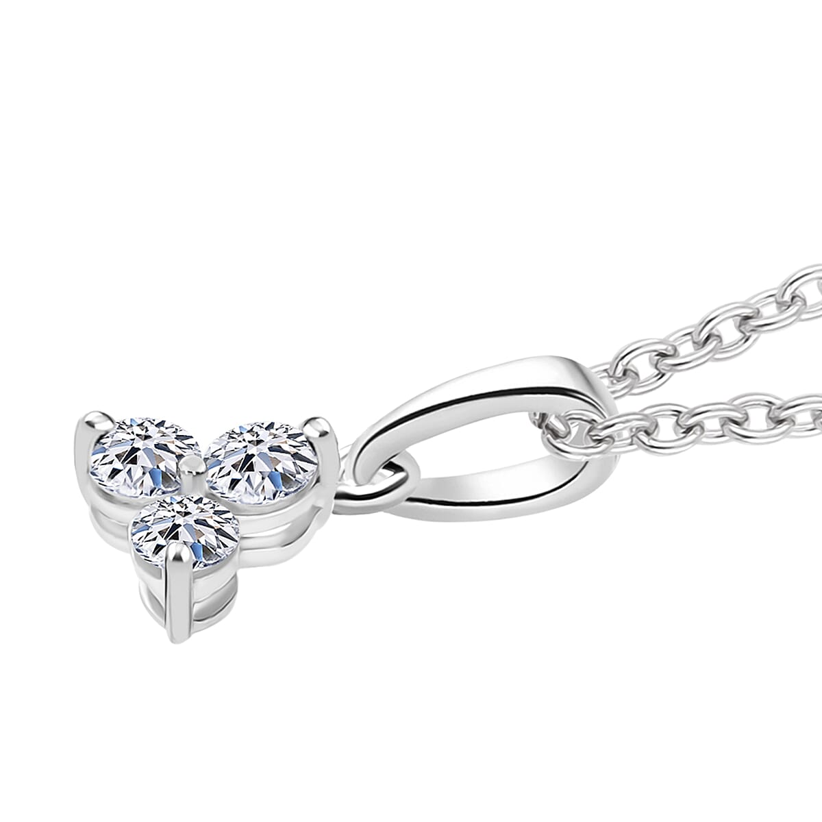 Luxuriant Lab Grown Diamond (I2) 0.20 ctw Pendant without Chain in Rhodium Over Sterling Silver image number 2