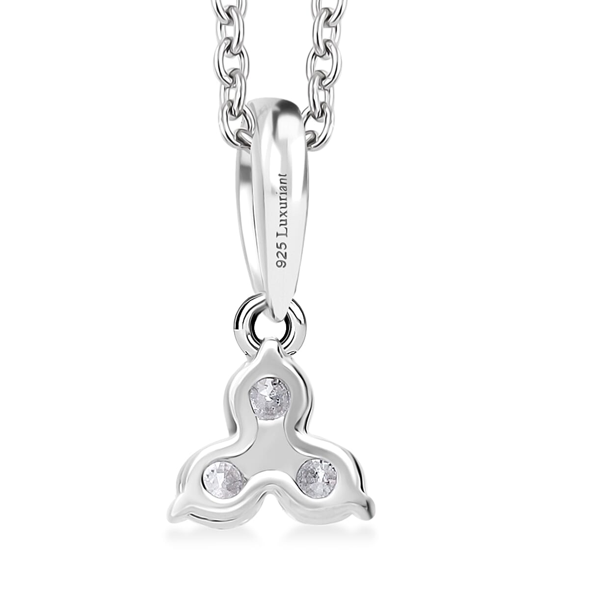 Luxuriant Lab Grown Diamond (I2) 0.20 ctw Pendant without Chain in Rhodium Over Sterling Silver image number 3