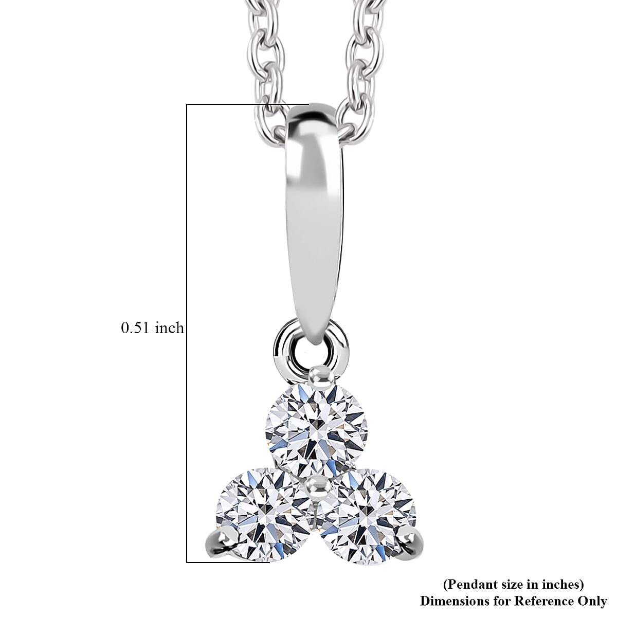 Luxuriant Lab Grown Diamond (I2) 0.20 ctw Pendant without Chain in Rhodium Over Sterling Silver