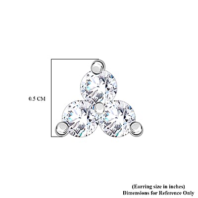 D'Joy Lab Grown Diamond I2 0.20 ctw Solitaire Stud Earrings in Rhodium Over Sterling Silver