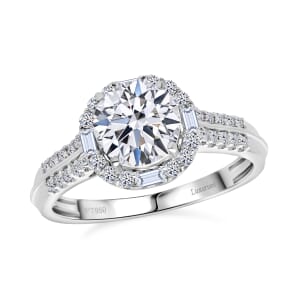 Certified Luxuriant Lab Grown Diamond E-F VS 2.00 ctw Art Deco Ring in 950 Platinum (Size 7.0) 5.43 Grams